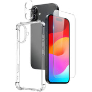 For iPhone 17 NORTHJO 3 in 1 TPU Airbag Shockproof Phone Case with Screen Protector Lens Film(Clear)