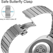 For Samsung Galaxy Watch Ultra 47mm One-bead Butterfly Buckle Stainless Steel Watch Band(Silver)