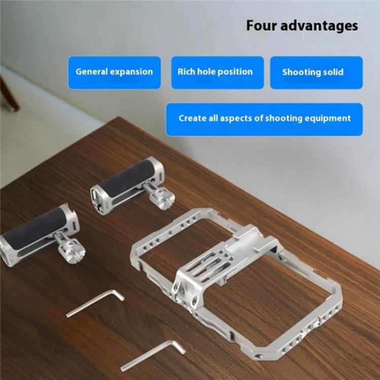 C072 Aluminum Alloy Handheld Smartphone Cage Rig Photography Stabilizer Dual Handle Frame - free shipping - PMC Jewellery - Order now!