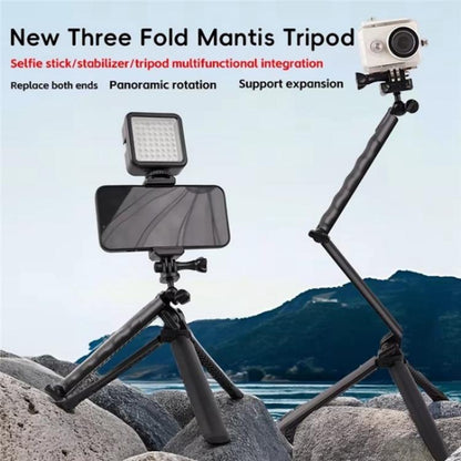 C062 Tri-folding Tripod Sports Camera Mobile Phone Selfie Stand Desktop Fixed Bracket - free shipping - PMC Jewellery - Order now!