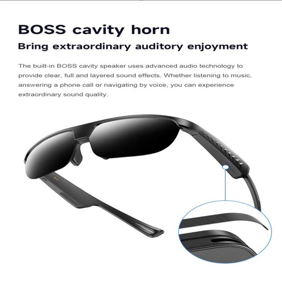 L01 Smart Glasses, Support AI Intelligent Translation / Bluetooth Call / Intelligent Noise Reduction(Grey)