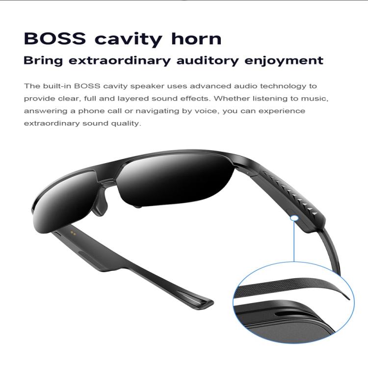 L01 Smart Glasses, Support AI Intelligent Translation / Bluetooth Call / Intelligent Noise Reduction(Grey)