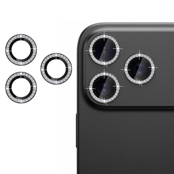 For iPhone 17 Pro Max Kalebol Individual Camera Lens Diamond Ring Protector(Black)