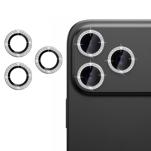 For iPhone 17 Pro Max Kalebol Individual Camera Lens Diamond Ring Protector(Silver)