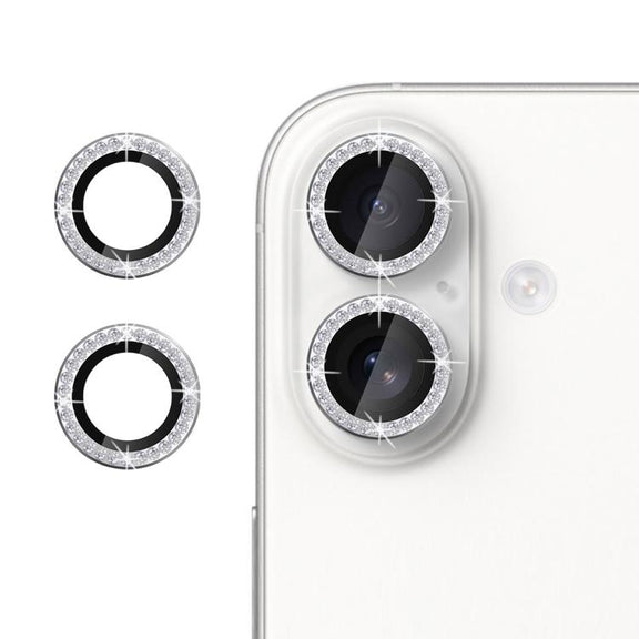 For iPhone 17 Kalebol Individual Camera Lens Diamond Ring Protector(Silver)