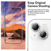 For iPhone 17 Pro Max Kalebol Individual Camera Lens Diamond Ring Protector(Silver)