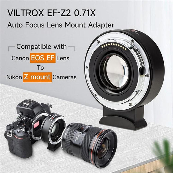 VILTROX EF-Z2 0.71X Auto Focus Camera Lens Mount Adapter For Canon EF to Nikon Z Mount
