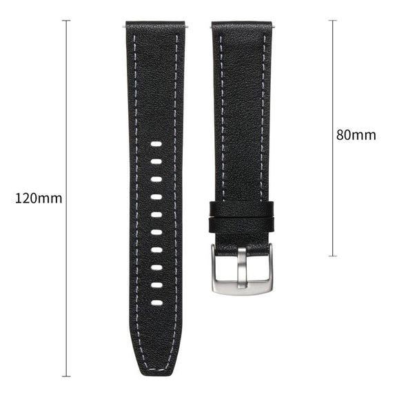 18mm Push Button Silver Steel Buckle Genuine Leather Watch Band(Light Pink)