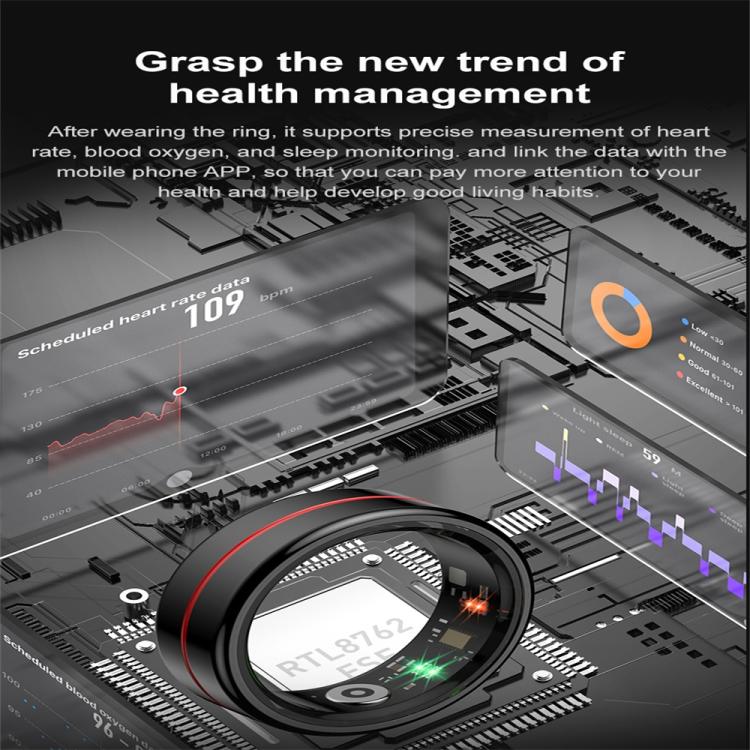 R04 SIZE 7 Smart Ring, Support Heart Rate / Blood Oxygen / Sleep Monitoring / Take Photos(Black) - free shipping - PMc TechLife - Order now!