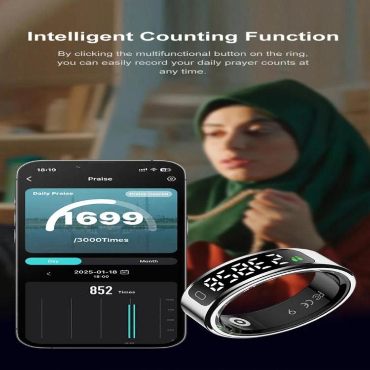 R11C SIZE 7 Smart Ring, Support Heart Rate / Blood Oxygen / Sleep Monitoring / Multiple Sport Modes(Black)