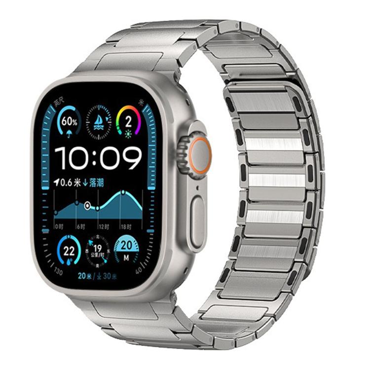 For Apple Watch 46mm / 49mm / 45mm / 44mm I-Beam Magnetic Stainless Steel Strap(Titanium Gold) - free shipping - PMC TechLife - Order now!