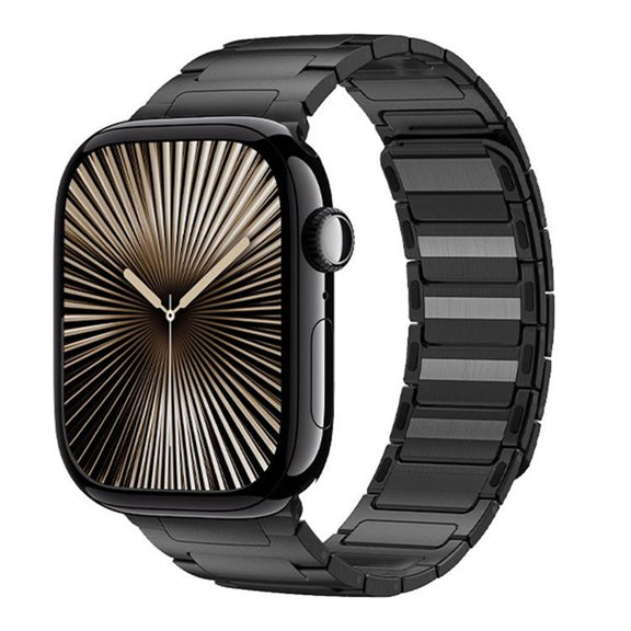 For Apple Watch 42mm / 41mm / 40mm / 38mm I-Beam Magnetic Stainless Steel Strap(Black)