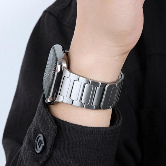 For Apple Watch 46mm / 49mm / 45mm / 44mm I-Beam Magnetic Stainless Steel Strap(Titanium Gray)