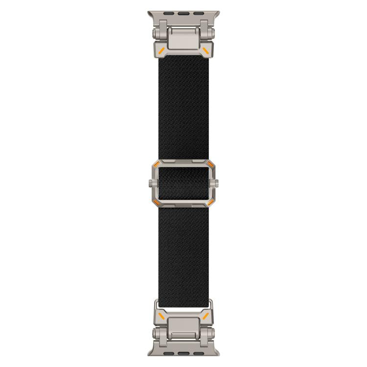 For Apple Watch 46mm / 49mm / 45mm / 44mm Explorer Polyester Nylon Watch Band(Titanium Black)