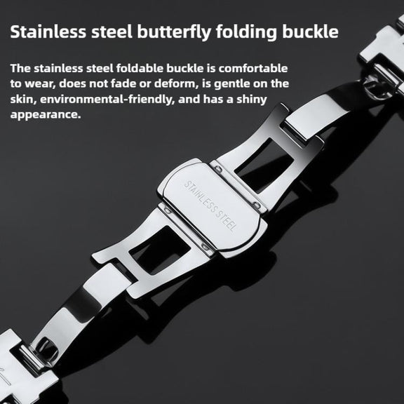 For Xiaomi Smart Band 9 / 8 Irregular Butterfly Buckle Metal Stainless Steel Watch Band(Silver)