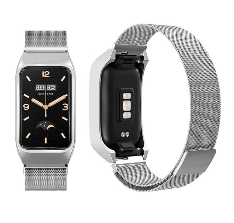 For Xiaomi Mi Band 7 Pro Stainless Steel Frame Integrated Milanese Magnetic Metal Watch Band(Silver) - free shipping - PMC TechLife - Order now!