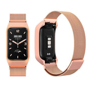 For Xiaomi Mi Band 7 Pro Stainless Steel Frame Integrated Milanese Magnetic Metal Watch Band(Rose Gold)