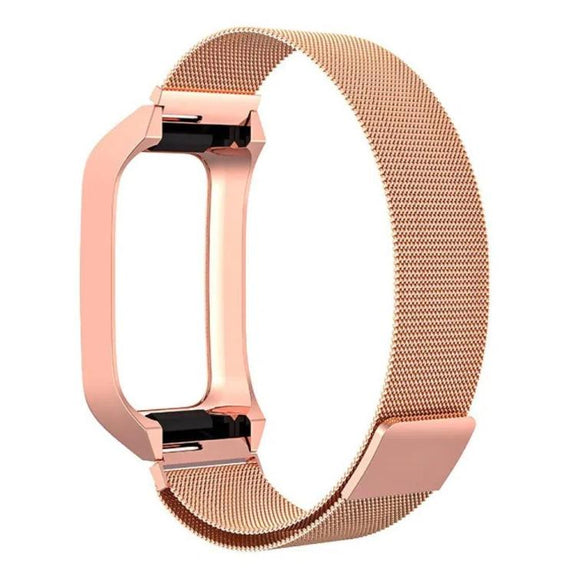 For Xiaomi Mi Band 7 Pro Stainless Steel Frame Integrated Milanese Magnetic Metal Watch Band(Rose Gold)