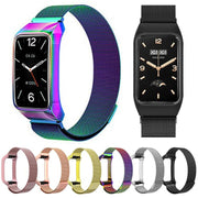 For Xiaomi Mi Band 7 Pro Stainless Steel Frame Integrated Milanese Magnetic Metal Watch Band(Rose Gold)
