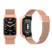 For Xiaomi Mi Band 7 Pro Stainless Steel Frame Integrated Milanese Buckle Metal Watch Band(Rose Gold)