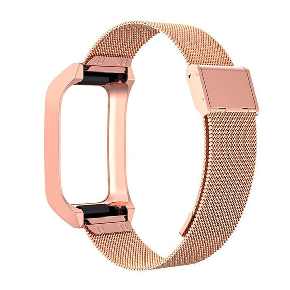 For Xiaomi Mi Band 7 Pro Stainless Steel Frame Integrated Milanese Buckle Metal Watch Band(Rose Gold)