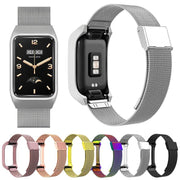 For Xiaomi Mi Band 7 Pro Stainless Steel Frame Integrated Milanese Buckle Metal Watch Band(Rose Gold)