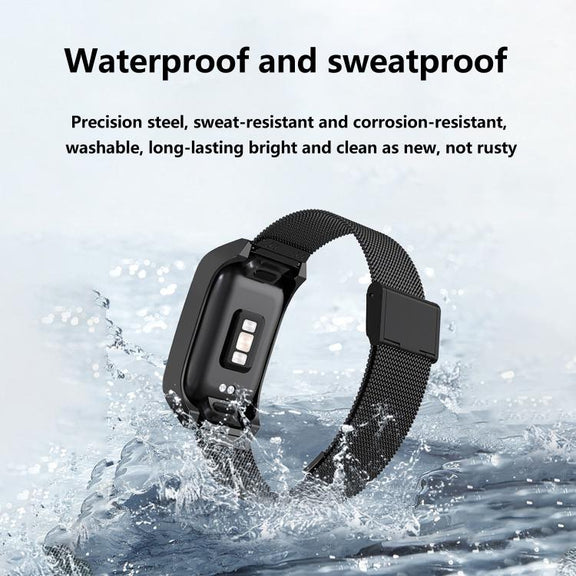 For Xiaomi Mi Band 7 Pro Stainless Steel Frame Integrated Milanese Buckle Metal Watch Band(Gold)