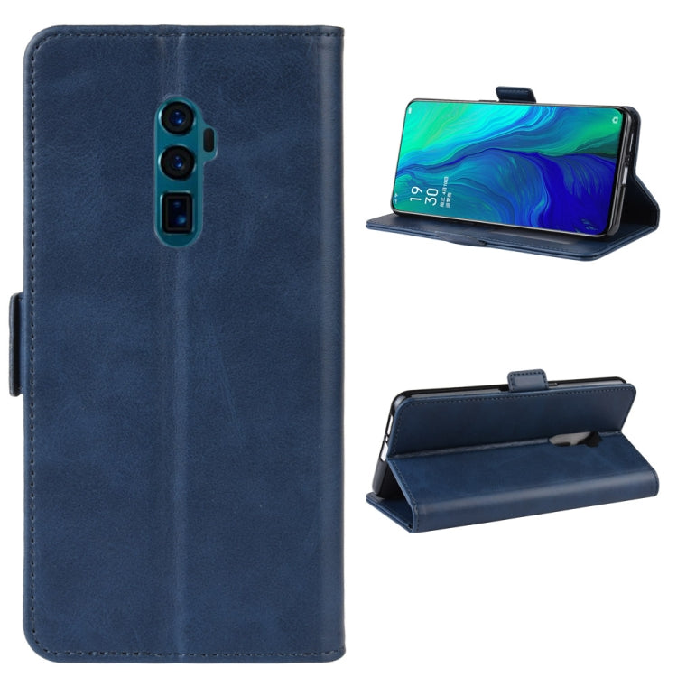Dual-side Magnetic Buckle Horizontal Flip Leather Case for OPPO Reno 10x Zoom, with Holder & Card Slots & Wallet & Photo Frame(Dark Blue) - OPPO Cases by PMC TechLife | Online Shopping South Africa | PMC TechLife | Buy Now Pay Later Mobicred