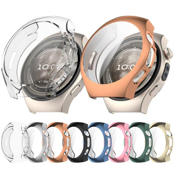 For Huawei Watch 5 46mm Electroplated TPU Full Coverage Watch Protective Case(Black)