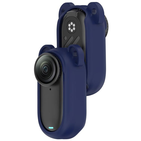 For Insta 360 Go 3S / Go 3  Solid Color Silicone Protective Case(Dark Blue)