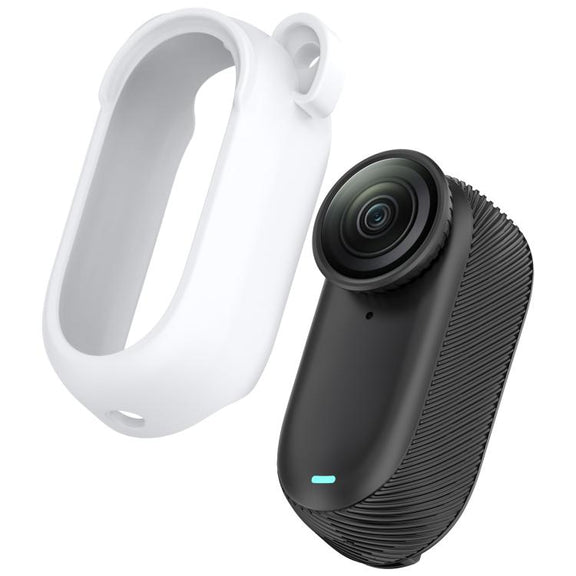 For Insta 360 Go 2 Solid Color Silicone Protective Case(White)