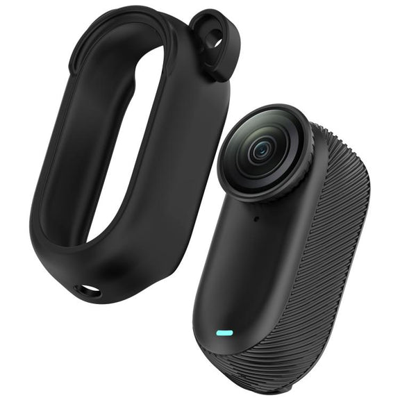 For Insta 360 Go 2 Solid Color Silicone Protective Case(Black)