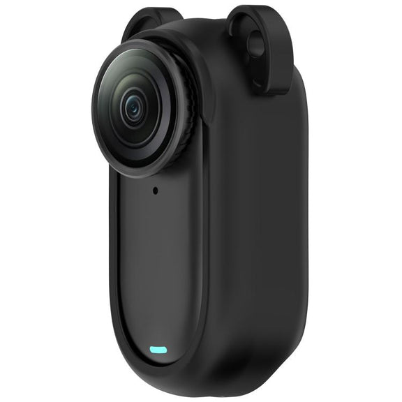 For Insta 360 Go 2 Solid Color Silicone Protective Case(Black)