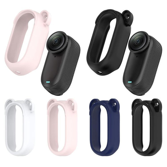 For Insta 360 Go 3S / Go 3  Solid Color Silicone Protective Case(Light Pink)