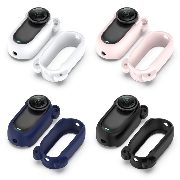 For Insta 360 Go 3S / Go 3  Solid Color Silicone Protective Case(Dark Blue)
