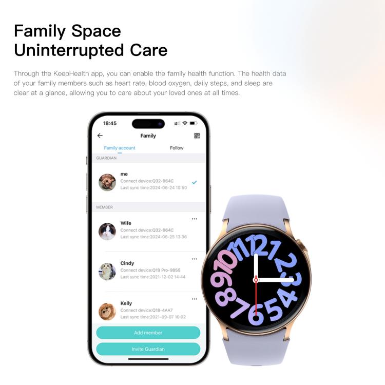 Sense 6 1.43 AMOLED Screen IP68 Waterproof Bluetooth Call Smartwatch Supports Health Monitoring(Purple) - free shipping - PMC TechLife - Order now!