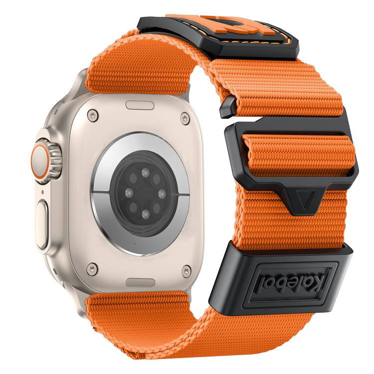 For Apple Watch 46mm / 49mm / 45mm / 44mm Kalebol Braided Nylon Sport Watch Band(Orange) - free shipping - PMC TechLife - Order now!