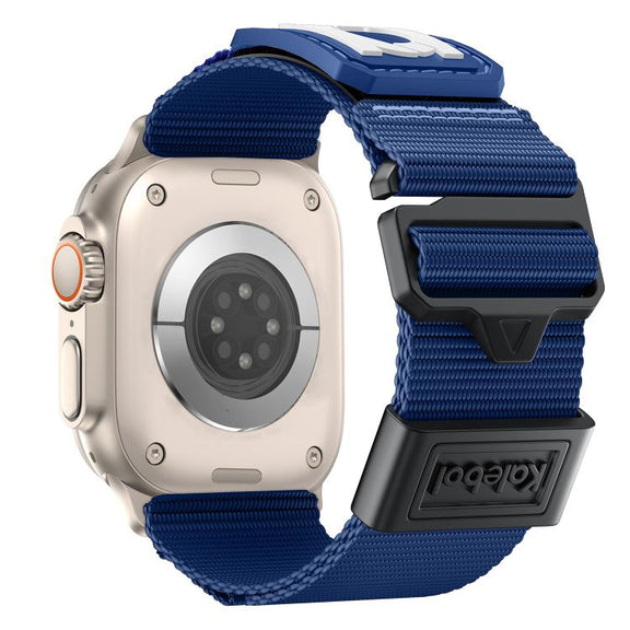 For Apple Watch 46mm / 49mm / 45mm / 44mm Kalebol Braided Nylon Sport Watch Band(Blue)