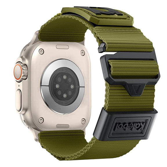 For Apple Watch 42mm / 41mm / 40mm / 38mm Kalebol Braided Nylon Sport Watch Band(Army Green)