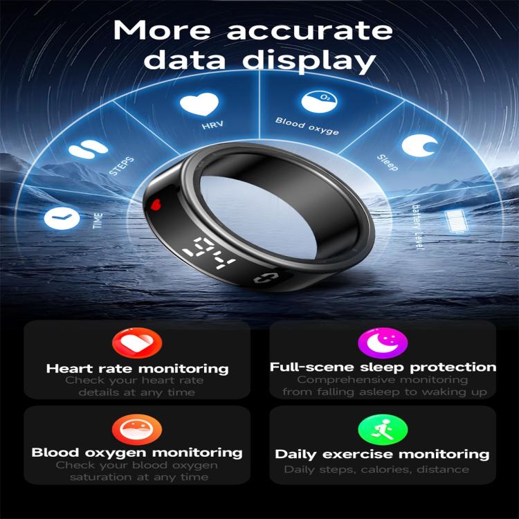 SY01 SIZE 8 Smart Ring, Support Heart Rate / Blood Oxygen / Sleep Monitoring / Multiple Sport Modes(Rose Gold)