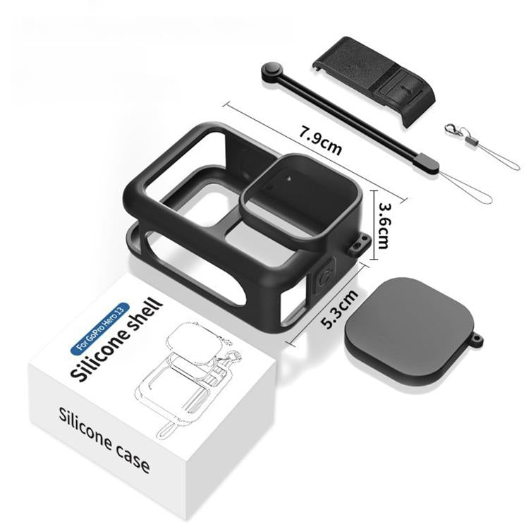 For GoPro HERO13 Black Silicone Protective Case with Wrist Strap & Lens Cover & Side Interface Cover - free shipping - PMC Jewellery - Order now!