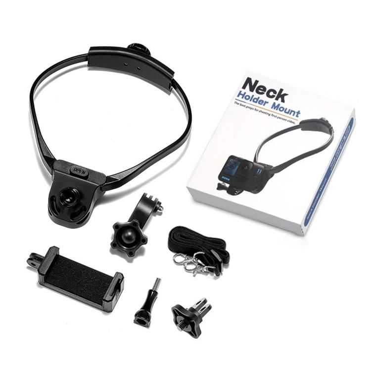 Sports Camera Lazy Neck Bracket Phone Clamp Mount(Black)