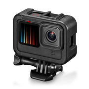 For GoPro HERO13 Black / HERO12 Black Dual Cold Shoes Frame Expansion PA Cage with Side Interface Cover