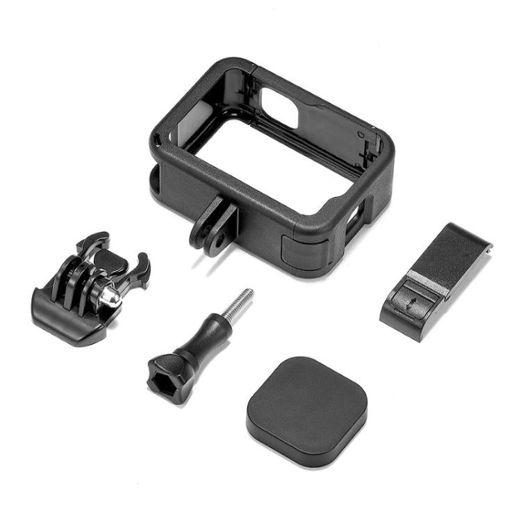 For GoPro HERO13 Black / HERO12 Black Dual Cold Shoes Frame Expansion PA Cage with Side Interface Cover