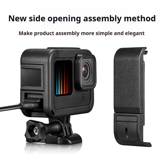 For GoPro HERO13 Black / HERO12 Black Dual Cold Shoes Frame Expansion PA Cage with Side Interface Cover