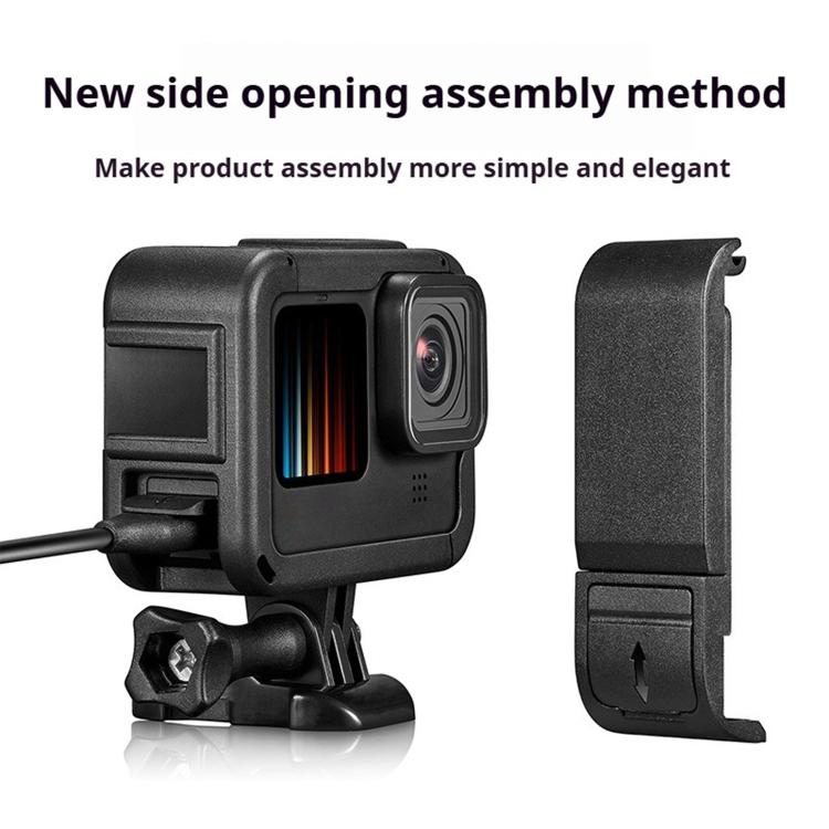For GoPro HERO13 Black / HERO12 Black Dual Cold Shoes Frame Expansion PA Cage with Side Interface Cover