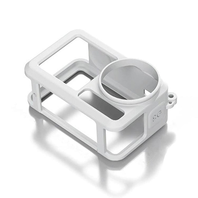 For DJI Action 5 Pro / 4 / 3 Soft Silicone Shockproof Protective Case Cover with Lens Cap(Gray White)