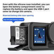 For DJI Action 5 Pro / 4 / 3 Soft Silicone Shockproof Protective Case Cover with Lens Cap(Black)
