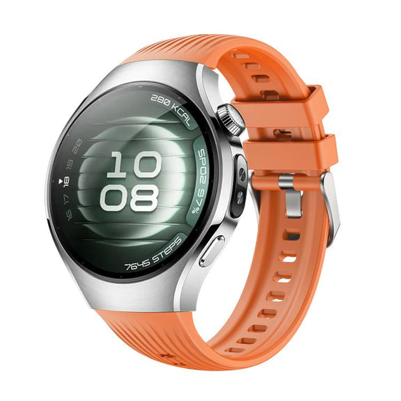 For Huawei Watch 5 42mm Vertical Silicone Watch Band(Orange)