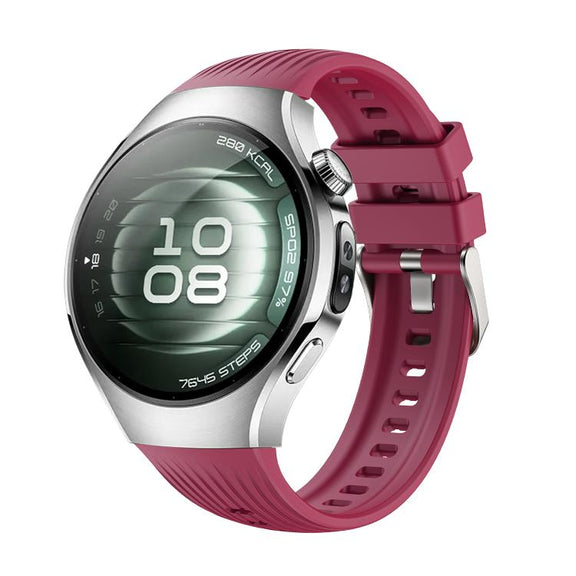 For Huawei Watch 5 42mm Vertical Silicone Watch Band(Wine Red)